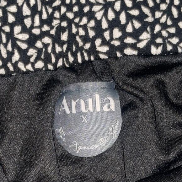 Arula Wrap Mini Skirt Women’s X Black White Floral Print Rayon Ruffle Hem Boho - Picture 6 of 8